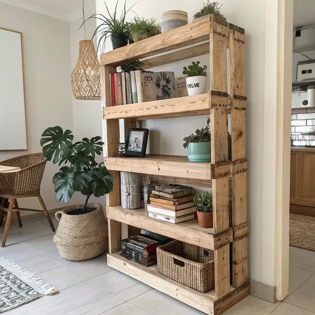 Stylish pallet bookshelf