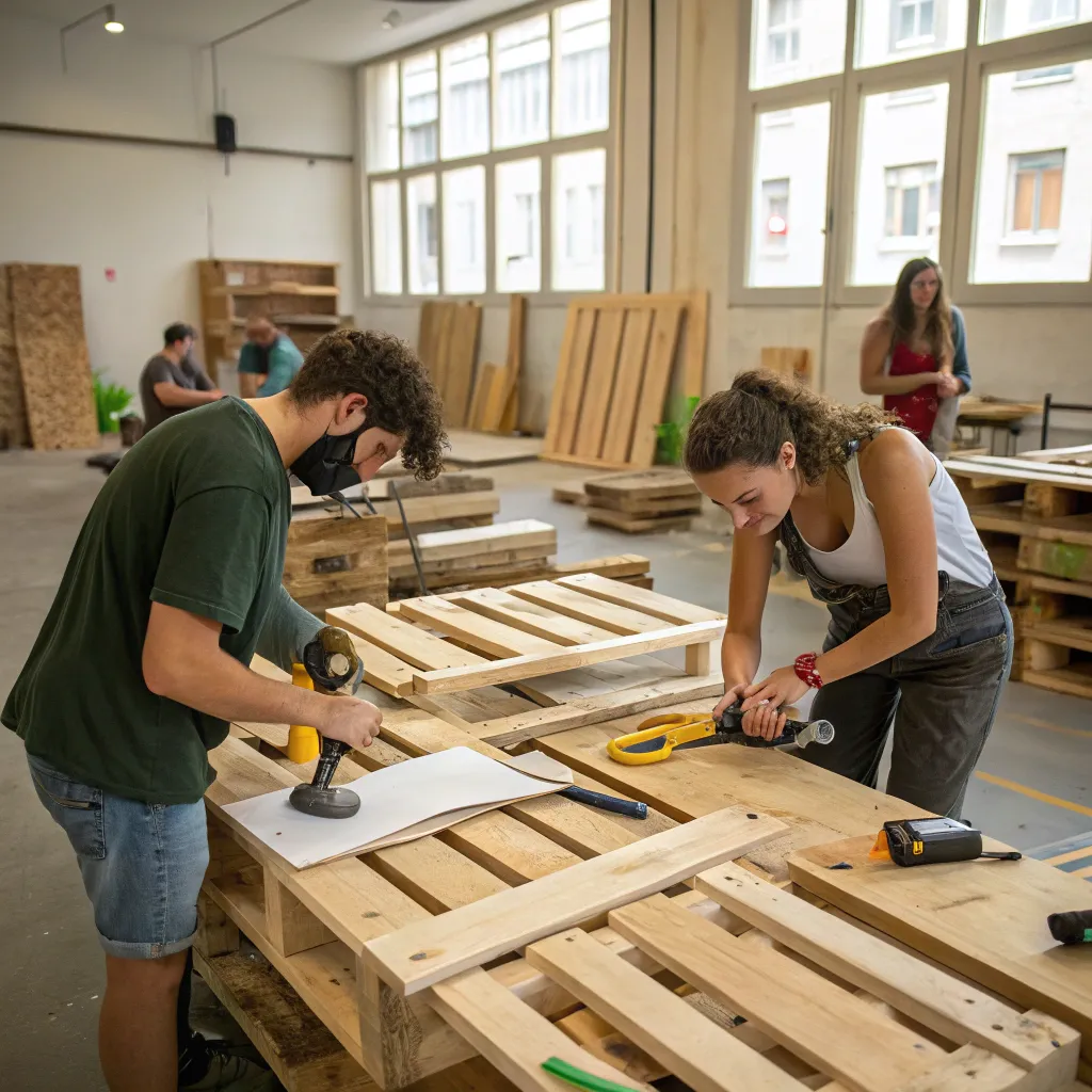 Pallet furniture workshop session